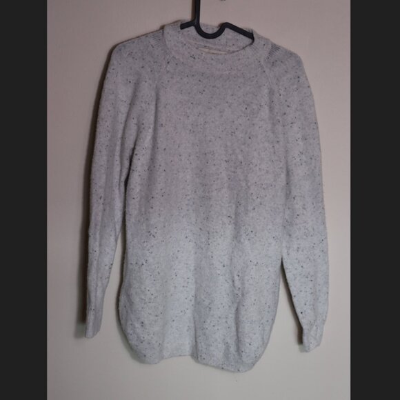 Loft petites3/4 length sleeve, white and black speckled mock turtleneck,  LP - Picture 1 of 9